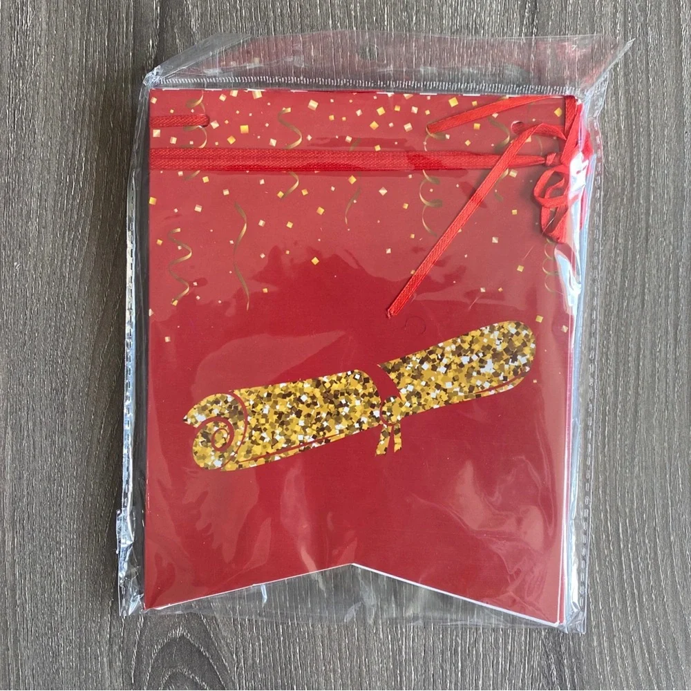 Red And Gold Graduation Party Supply Pack serves 16
